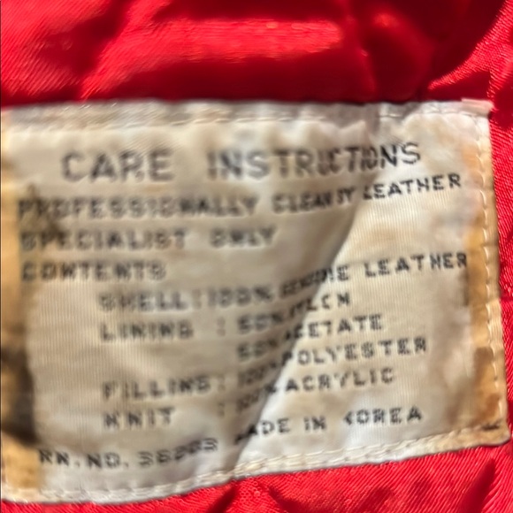 Vintage climate control Brown Leather Aviator Jacket with Patches - Picture 4 of 5